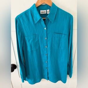 Chico’s Linen Long Sleeve Tunic Shirt. Size 1 Chico’s/Medium.